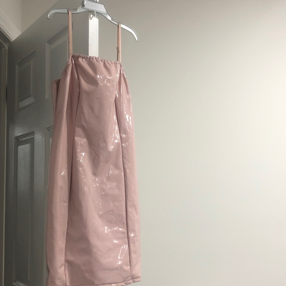 Shiny Pink Sleeveless Dress